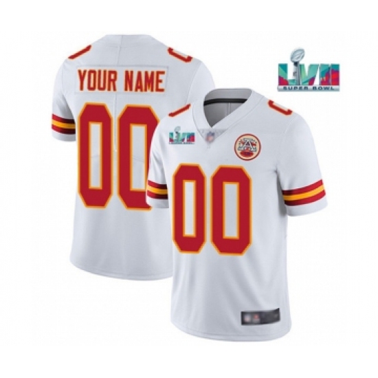 Men's Kansas City Chiefs ACTIVE PLAYER Custom White Super Bowl LVII Patch Vapor Untouchable Limited Stitched Jersey - Ujersey