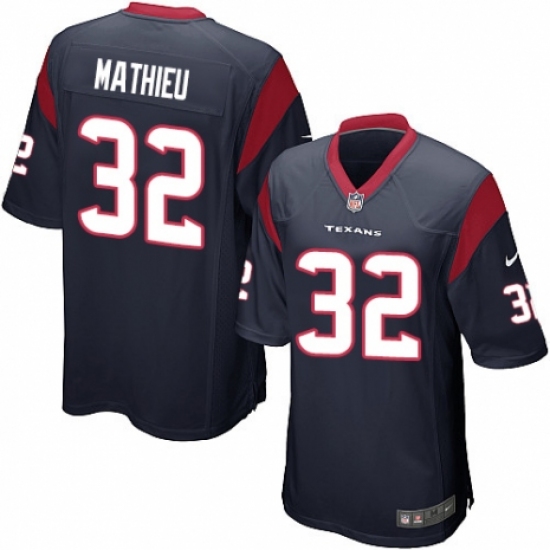 Men's Nike Houston Texans #32 Tyrann Mathieu Game Navy Blue Team Color NFL Jersey - Ujersey