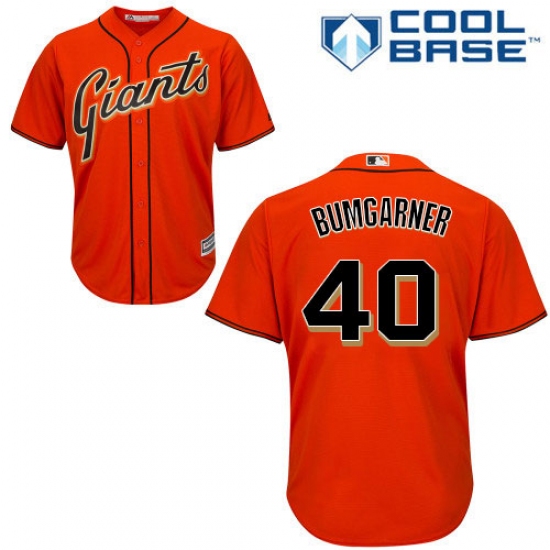 Men's Majestic San Francisco Giants #40 Madison Bumgarner Replica Orange Alternate Cool Base MLB Jersey - Ujersey