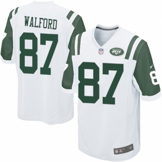 Men's Nike New York Jets #87 Clive Walford Game White NFL Jersey - Ujersey