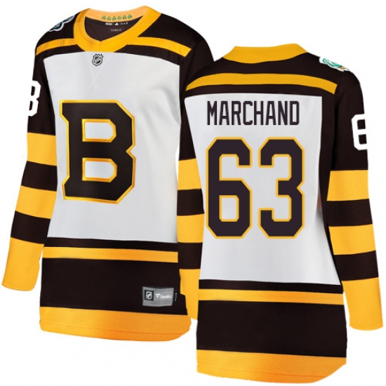 Women's Boston Bruins #63 Brad Marchand White 2019 Winter Classic Fanatics Branded Breakaway NHL Jersey - Ujersey