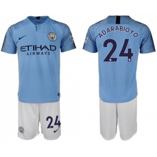 Manchester City #24 Adarabioyo Home Soccer Club Jersey