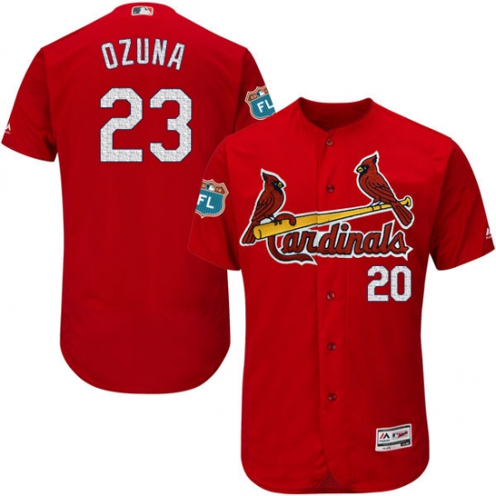 Men's Majestic St. Louis Cardinals #23 Marcell Ozuna Red Alternate Flex Base Authentic Collection MLB Jersey - Ujersey