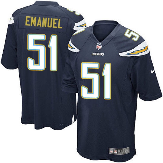 Men's Nike Los Angeles Chargers #51 Kyle Emanuel Game Navy Blue Team Color NFL Jersey - Ujersey