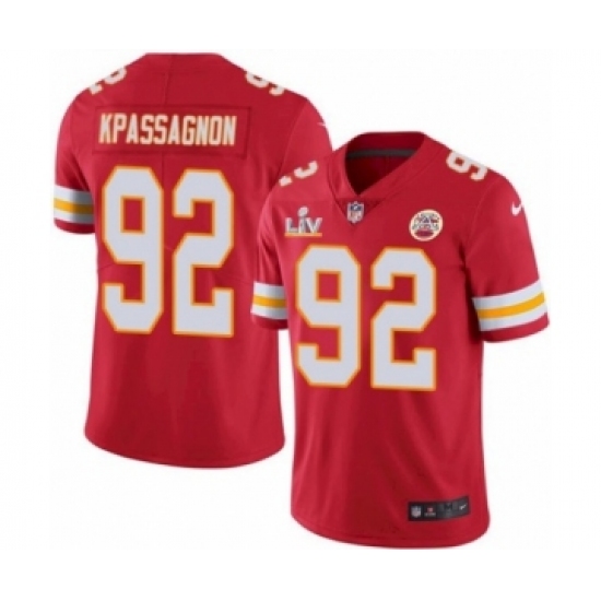 Youth Kansas City Chiefs #92 Tanoh Kpassagnon Red 2021 Super Bowl LV Jersey - Ujersey