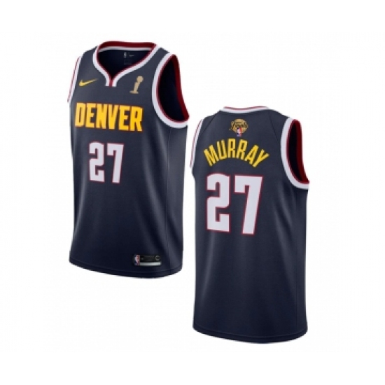 Men's Denver Nuggets #27 Jamal Murray Navy 2023 Finals Champions Icon Edition Stitched Basketball Jersey - Ujersey