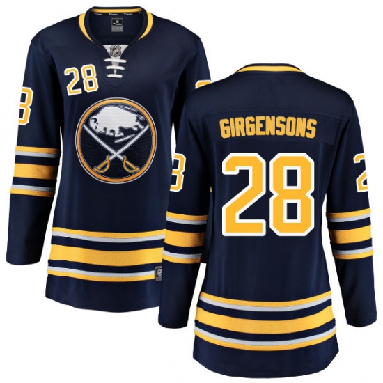 Women's Buffalo Sabres #28 Zemgus Girgensons Fanatics Branded Navy Blue Home Breakaway NHL Jersey - Ujersey
