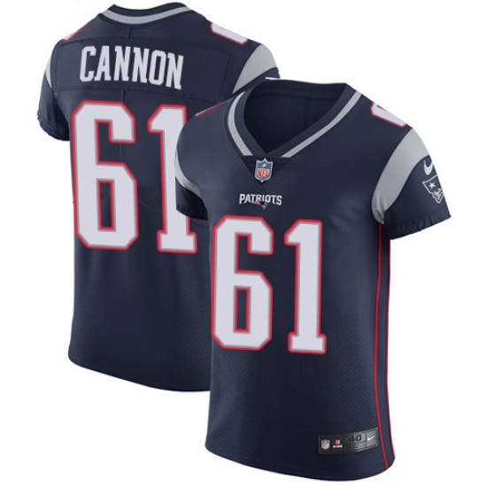 Men's Nike New England Patriots #61 Marcus Cannon Navy Blue Team Color Vapor Untouchable Elite Player NFL Jersey - Ujersey