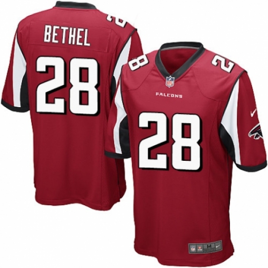 Men's Nike Atlanta Falcons #28 Justin Bethel Game Red Team Color NFL Jersey - Ujersey