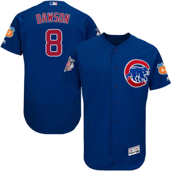 Men's Majestic Chicago Cubs #8 Andre Dawson Royal Blue Alternate Flex Base Authentic Collection MLB Jersey - Ujersey
