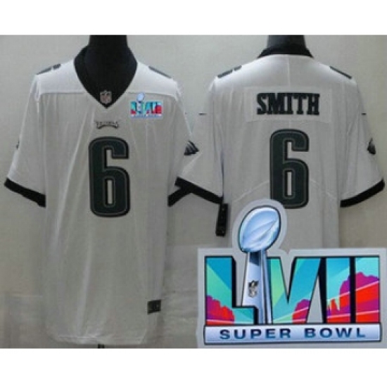 Youth Philadelphia Eagles #6 DeVonta Smith Limited White Super Bowl LVII Vapor Jersey - Ujersey