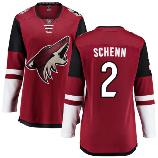 Women's Arizona Coyotes #2 Luke Schenn Fanatics Branded Burgundy Red Home Breakaway NHL Jersey