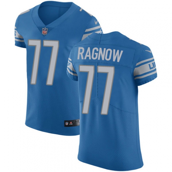 Men's Nike Detroit Lions #77 Frank Ragnow Blue Team Color Vapor Untouchable Elite Player NFL Jersey - Ujersey