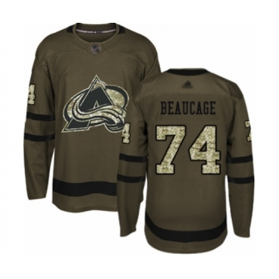 Youth Colorado Avalanche #74 Alex Beaucage Authentic Green Salute to Service Hockey Jersey - Ujersey