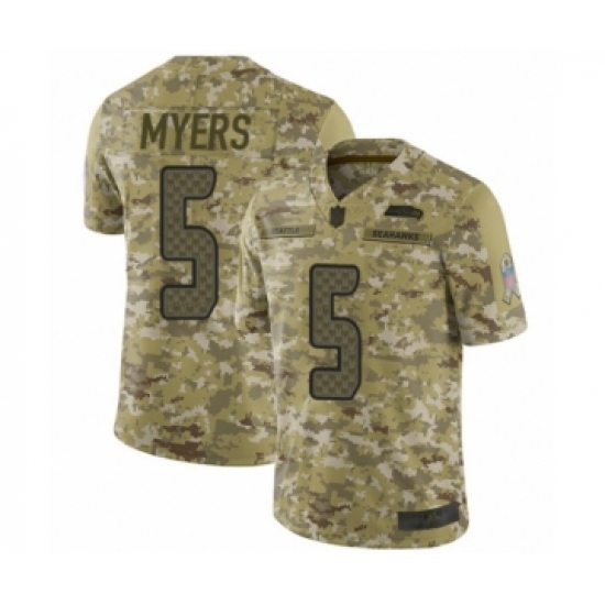 Youth Seattle Seahawks #5 Jason Myers Limited Camo 2018 Salute to Service Football Jersey - Ujersey