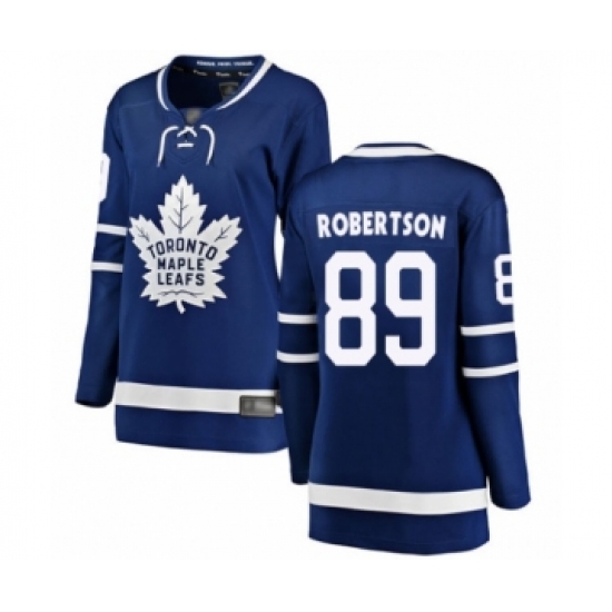 Women's Toronto Maple Leafs #89 Nicholas Robertson Authentic Royal Blue Home Fanatics Branded Breakaway Hockey Jersey - Ujersey