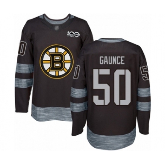 Men's Boston Bruins #50 Brendan Gaunce Authentic Black 1917-2017 100th Anniversary Hockey Jersey - Ujersey