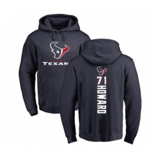Football Houston Texans #71 Tytus Howard Navy Blue Backer Pullover Hoodie - Ujersey