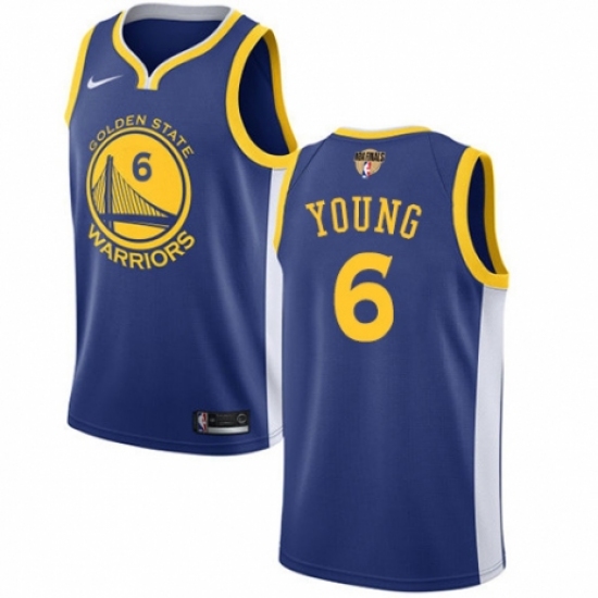 Men's Nike Golden State Warriors #6 Nick Young Swingman Royal Blue Road 2018 NBA Finals Bound NBA Jersey - Icon Edition - Ujersey