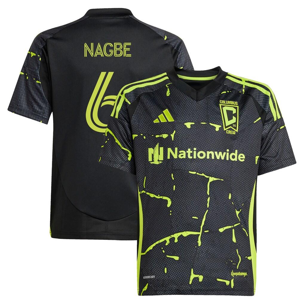 Youth Columbus Crew Darlington Nagbe adidas Black 2025 The Goosebumps Kit Replica Player Jersey - Ujersey