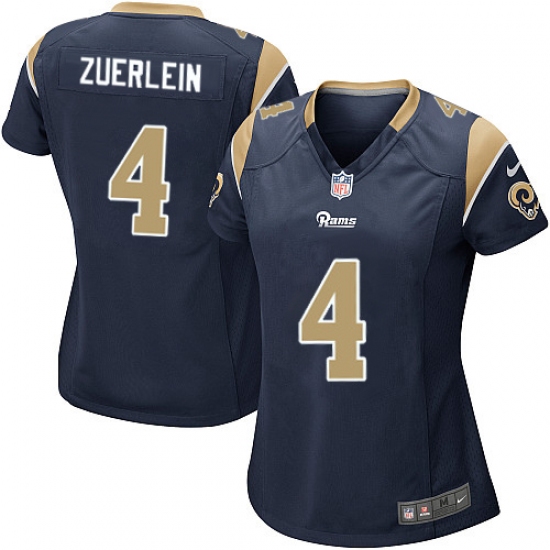 Women's Nike Los Angeles Rams #4 Greg Zuerlein Game Navy Blue Team Color NFL Jersey - Ujersey