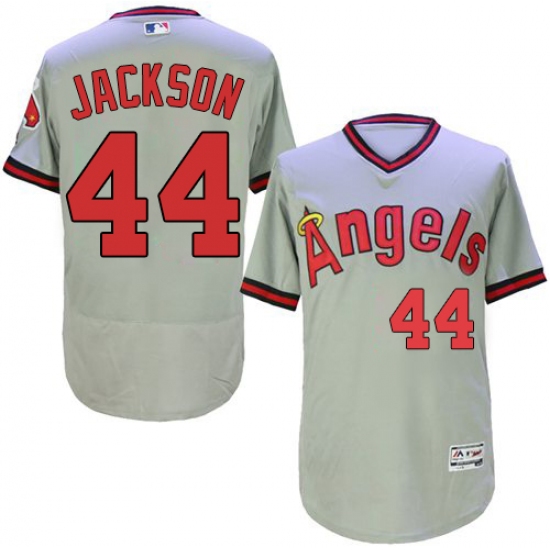 Men's Majestic Los Angeles Angels of Anaheim #44 Reggie Jackson Grey Flexbase Authentic Collection Cooperstown MLB Jersey - Ujersey