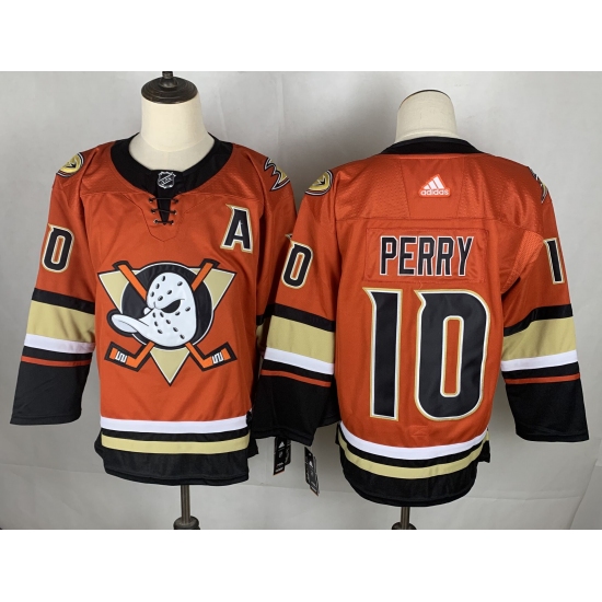 Men's Adidas Anaheim Ducks #10 Corey Perry Orange Authentic Teal Third Jersey - Ujersey