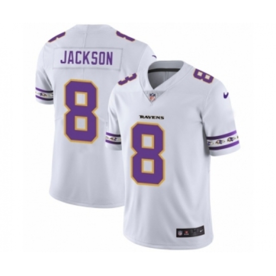 Men's Baltimore Ravens #8 Lamar Jackson White Team Logo Cool Edition Jersey - Ujersey