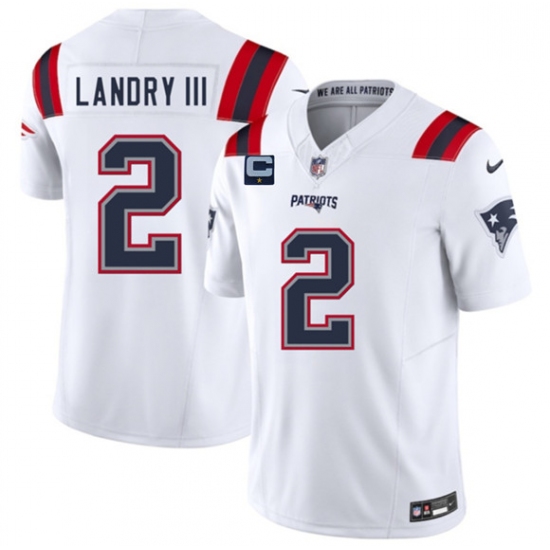 Men's New England Patriots #2 Harold Landry III White 2025 F.U.S.E. With 1-Star C Vapor Limited Stitched Jersey - Ujersey
