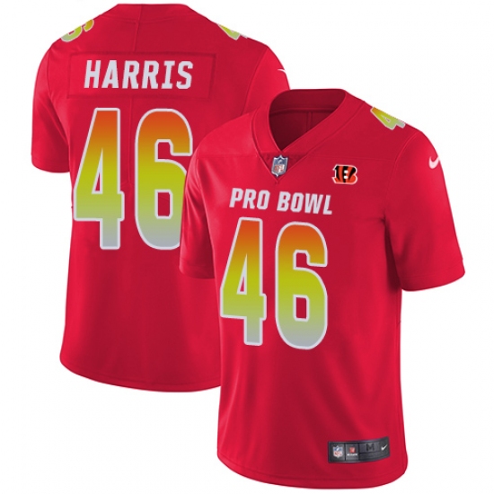 Men's Nike Cincinnati Bengals #46 Clark Harris Limited Red 2018 Pro Bowl NFL Jersey - Ujersey