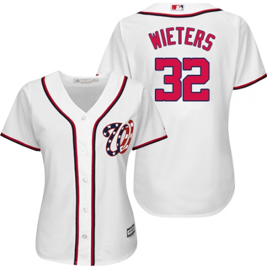 Women's Majestic Washington Nationals #32 Matt Wieters Authentic White Home Cool Base MLB Jersey - Ujersey