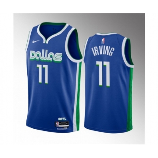 Men's Dallas Mavericks #11 Kyrie Irving Blue 2022-23 City Edition Stitched Basketball Jersey - Ujersey