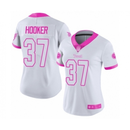 Women's Tennessee Titans #37 Amani Hooker Limited White Pink Rush Fashion Football Jersey - Ujersey