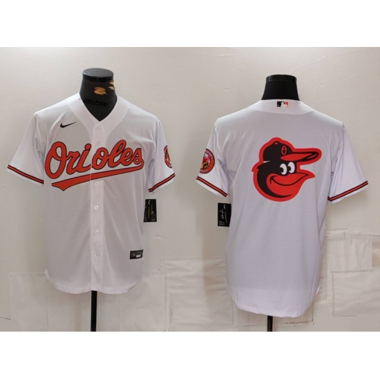 Men's Baltimore Orioles Big Logo White 2024 Home Limited Cool Base Stitched Baseball Jersey - Ujersey