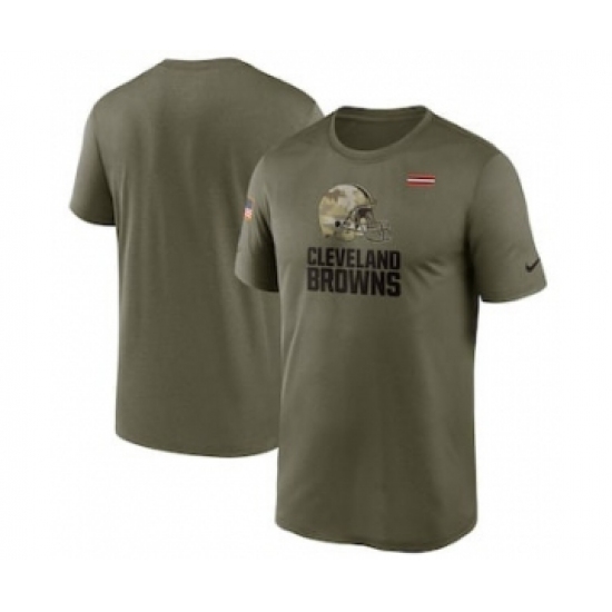 Men's Cleveland Browns Football Olive 2021 Salute To Service Legend Performance T-Shirt - Ujersey