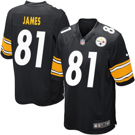 Men's Nike Pittsburgh Steelers #81 Jesse James Game Black Team Color NFL Jersey - Ujersey