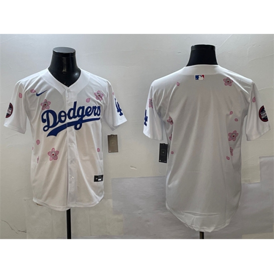 Men's Los Angeles Dodgers Blank White 2025 Tokyo Series Limited Stitched Baseball Jersey - Ujersey