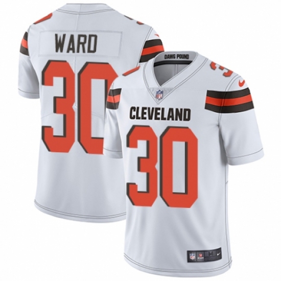 Men's Nike Cleveland Browns #30 Denzel Ward White Vapor Untouchable Limited Player NFL Jersey - Ujersey