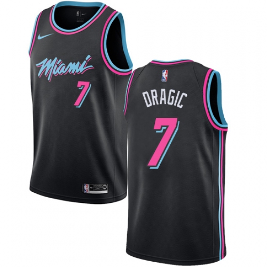 Men's Nike Miami Heat #7 Goran Dragic Swingman Black NBA Jersey - City Edition - Ujersey