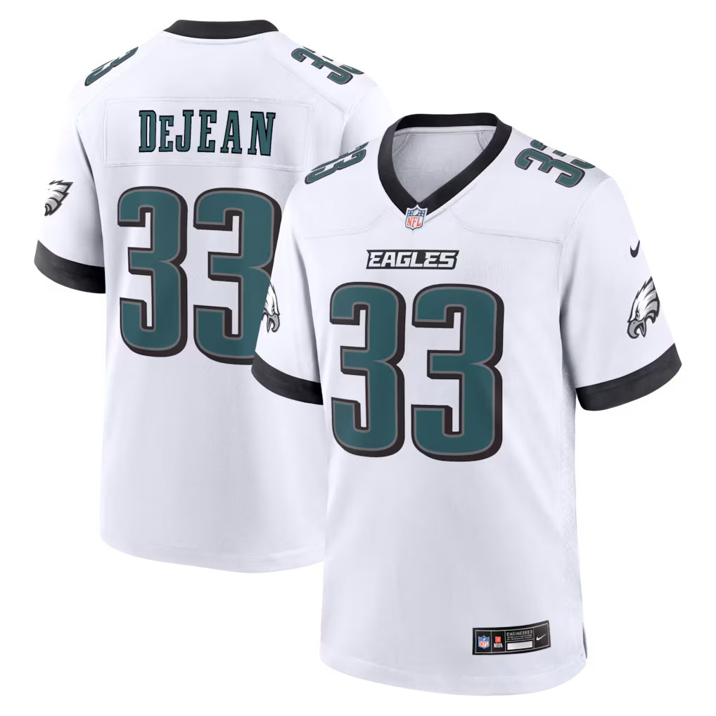 Men's Philadelphia Eagles Cooper DeJean Nike White Game Jersey - U-jersey