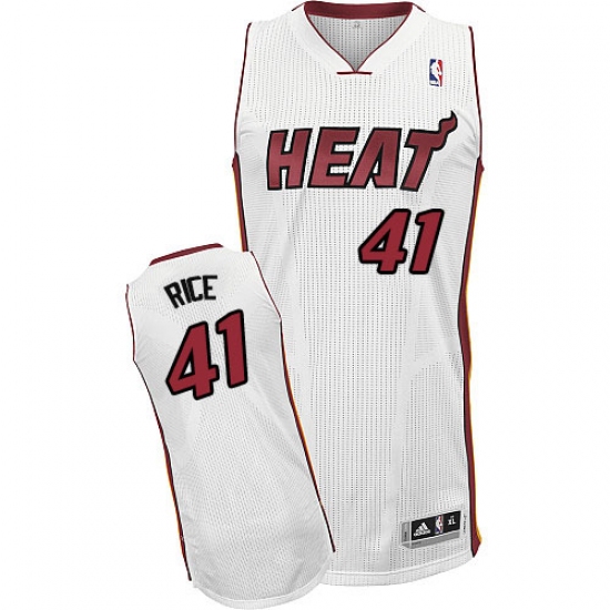 Men's Adidas Miami Heat #41 Glen Rice Authentic White Home NBA Jersey - Ujersey