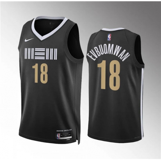 Men's Memphis Grizzlies #18 Tosan Evbuomwan Black 2023-24 City Edition Stitched Jersey - Ujersey