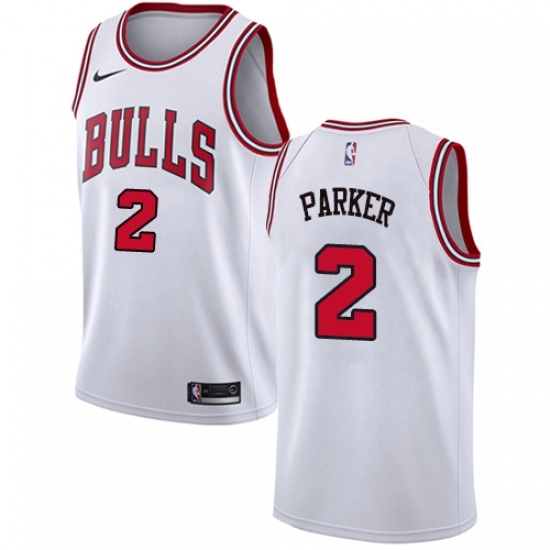 Youth Nike Chicago Bulls #2 Jabari Parker Swingman White NBA Jersey - Association Edition - Ujersey