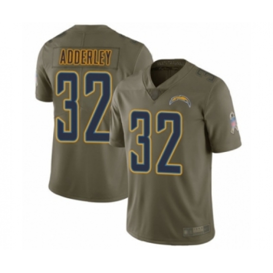 Youth Los Angeles Chargers #32 Nasir Adderley Limited Olive 2017 Salute to Service Football Jersey - Ujersey