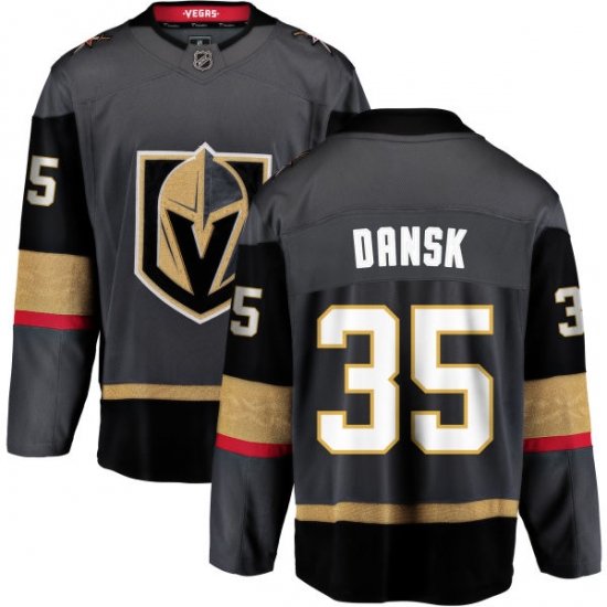 Men's Vegas Golden Knights #35 Oscar Dansk Authentic Black Home Fanatics Branded Breakaway NHL Jersey - Ujersey