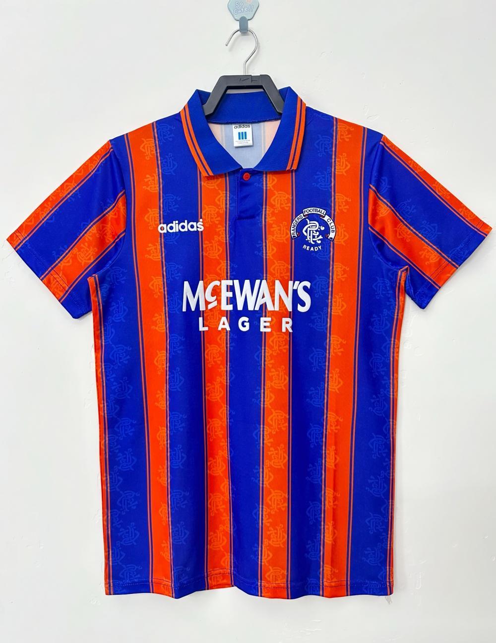 Rangers FC Retro Soccer Jersey Away Custom Shirt 1993-94