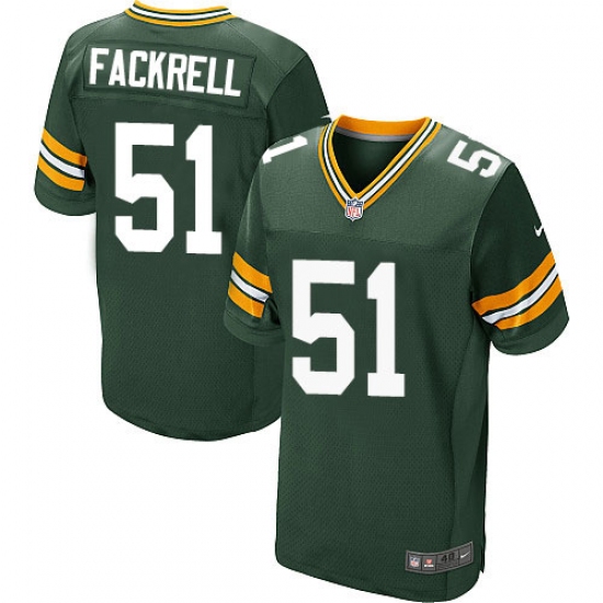 Men's Nike Green Bay Packers #51 Kyler Fackrell Elite Green Team Color NFL Jersey - Ujersey