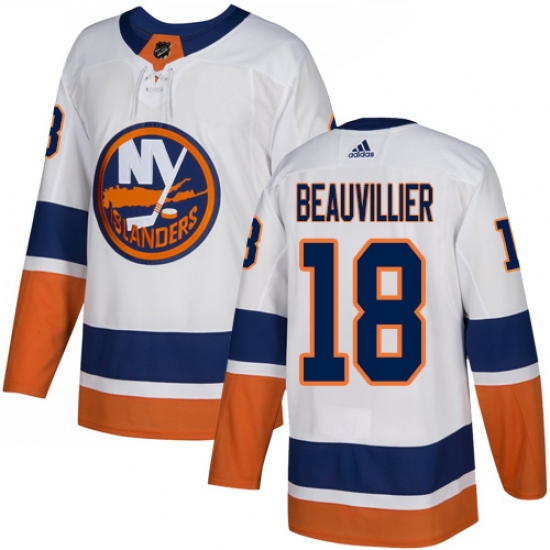 Men's Adidas New York Islanders #18 Anthony Beauvillier Authentic White Away NHL Jersey - Ujersey