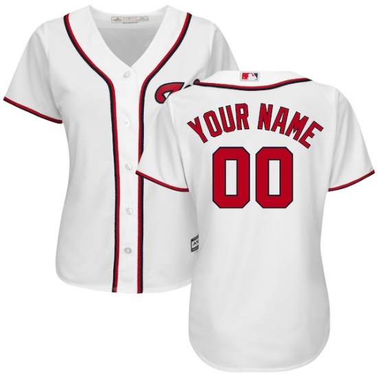 Women's Washington Nationals Majestic White Home Cool Base Custom Jersey - Ujersey