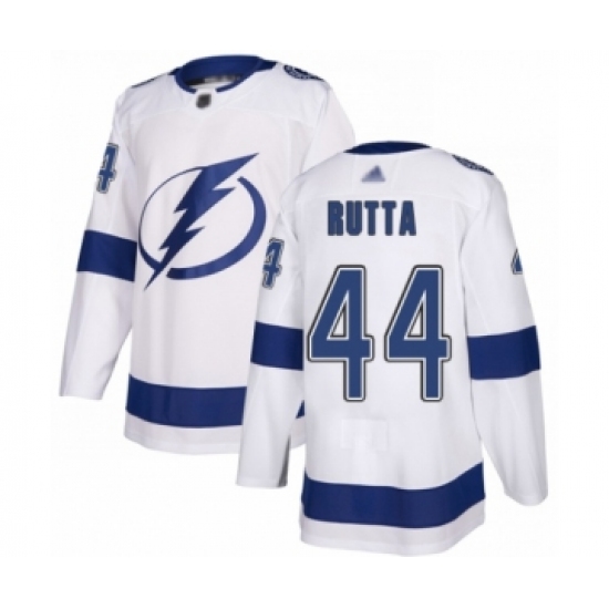 Men's Tampa Bay Lightning #44 Jan Rutta Authentic White Away Hockey Jersey - Ujersey